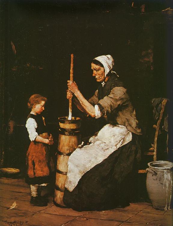 Mihaly Munkacsy Woman Churning oil painting image